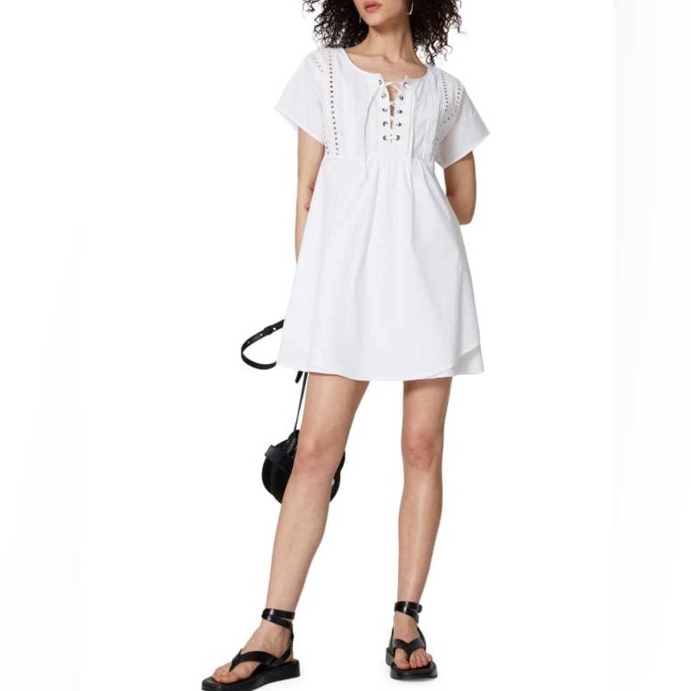 Marissa Webb Eyelet Pintuck Minidress